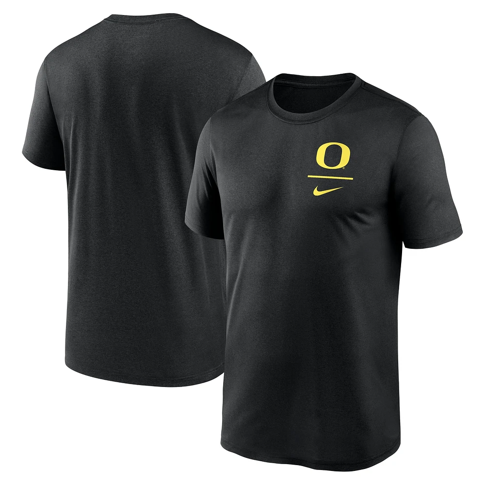 T-shirt Nike Performance Legend pour homme avec logo principal des Oregon Ducks, noir