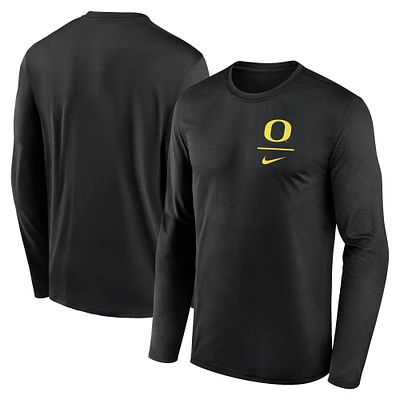 T-shirt à manches longues Nike Oregon Ducks Primary Stack Legend pour homme, noir