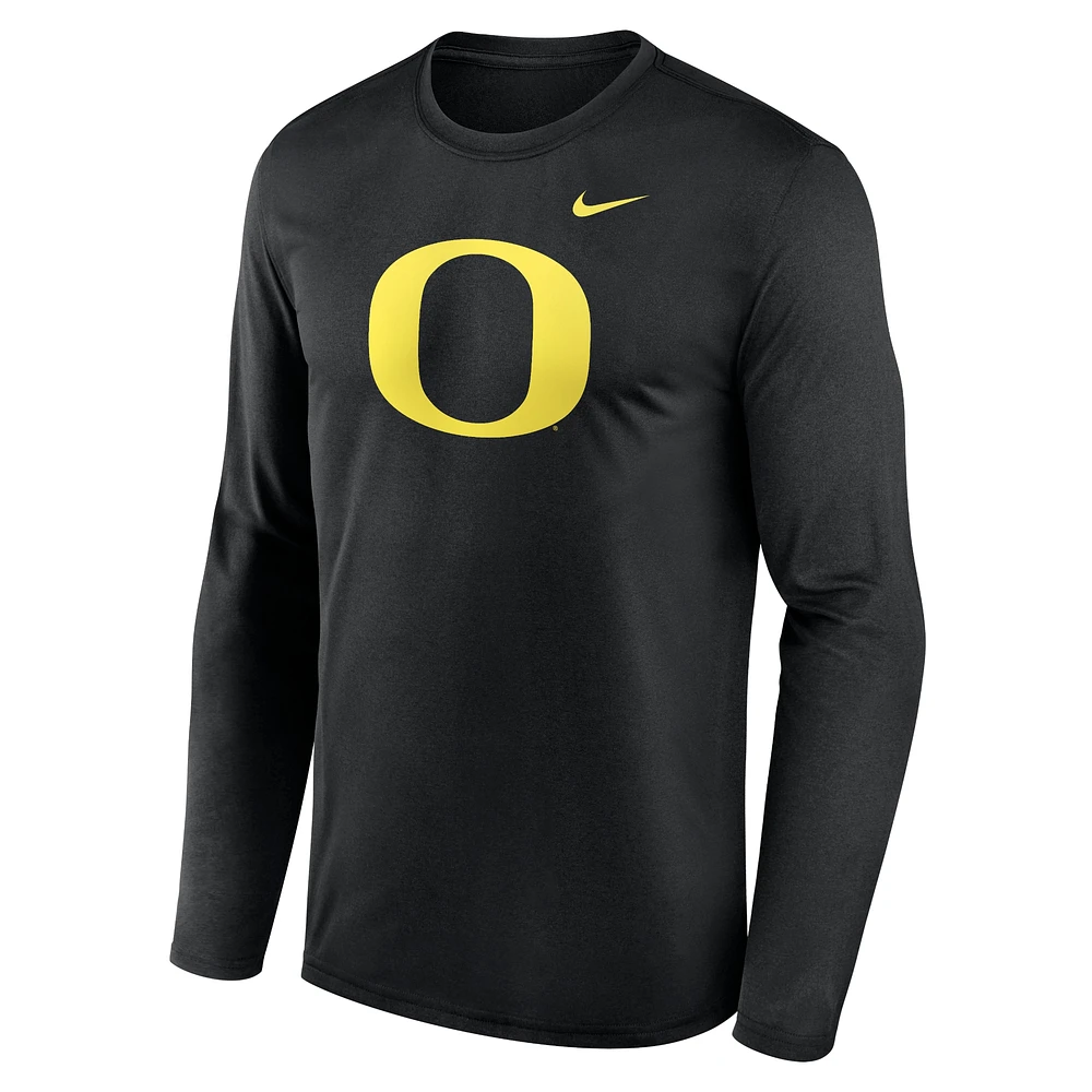 T-shirt à manches longues Nike Primetime Primary Legend pour homme, noir, Oregon Ducks