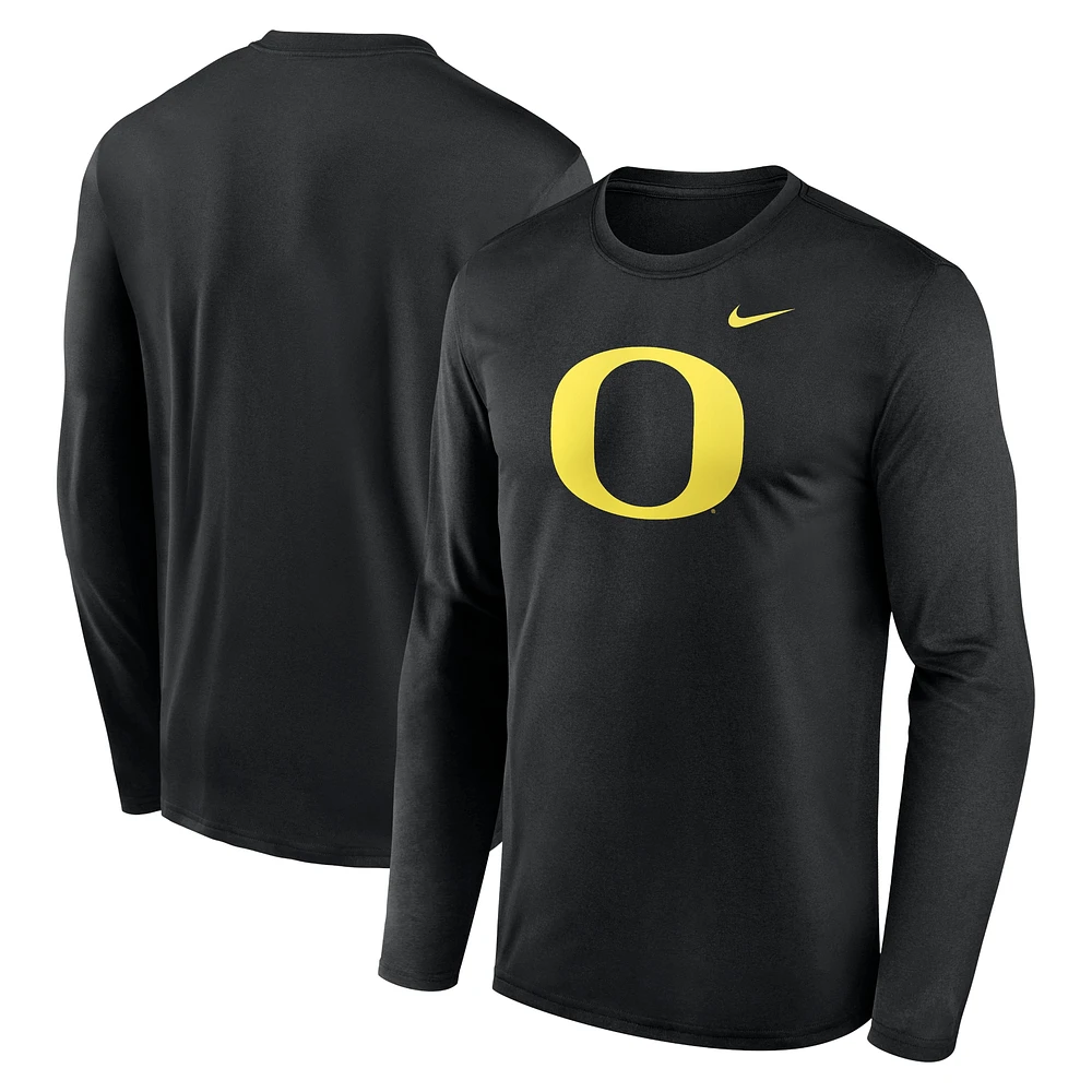 T-shirt à manches longues Nike Primetime Primary Legend pour homme, noir, Oregon Ducks