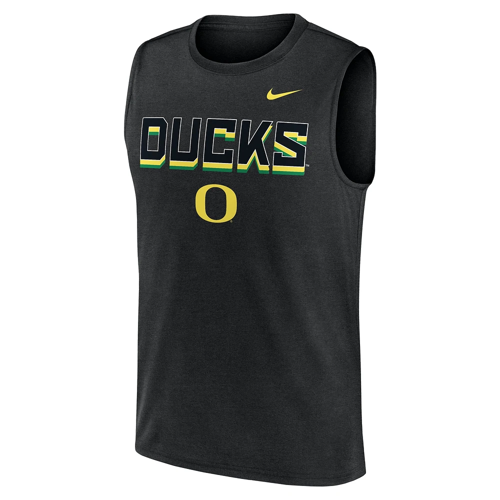 Men's Nike Black Oregon Ducks Primetime Tricode Legend Performance Tank Top