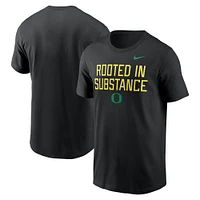 T-shirt Nike noir pour homme avec inscription Rooted Substance des Oregon Ducks