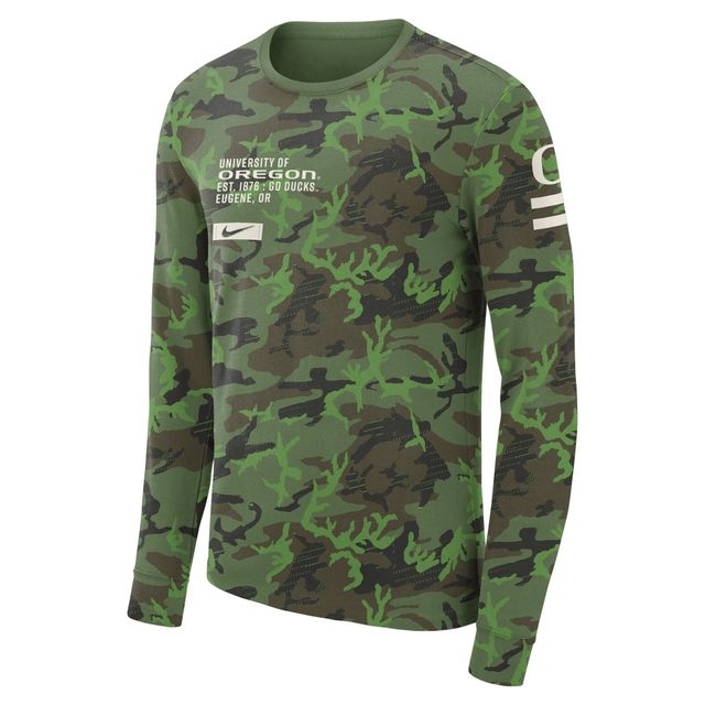 T-shirt à manches longues militaire Nike Oregon Ducks pour homme