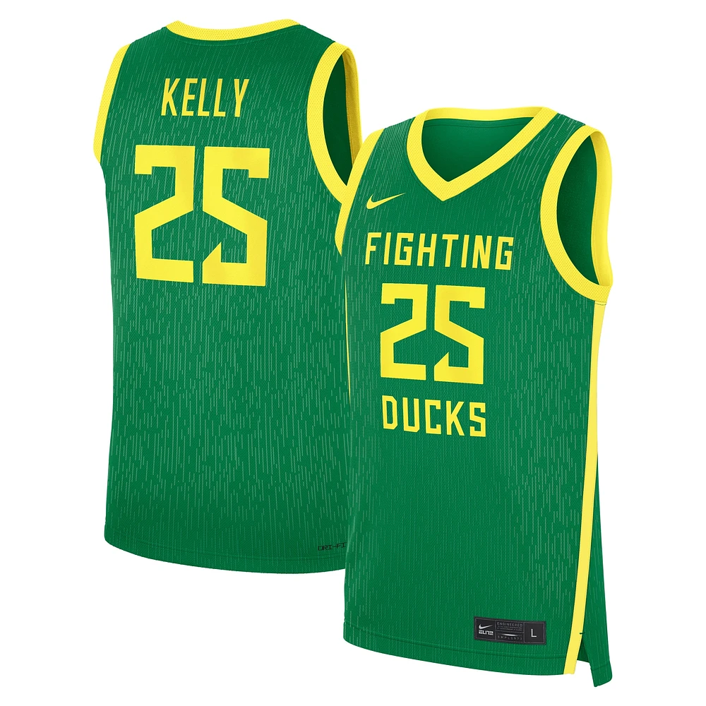 Men's Nike Deja Kelly Apple Green Oregon Ducks NIL Basketball Replica Player Jersey