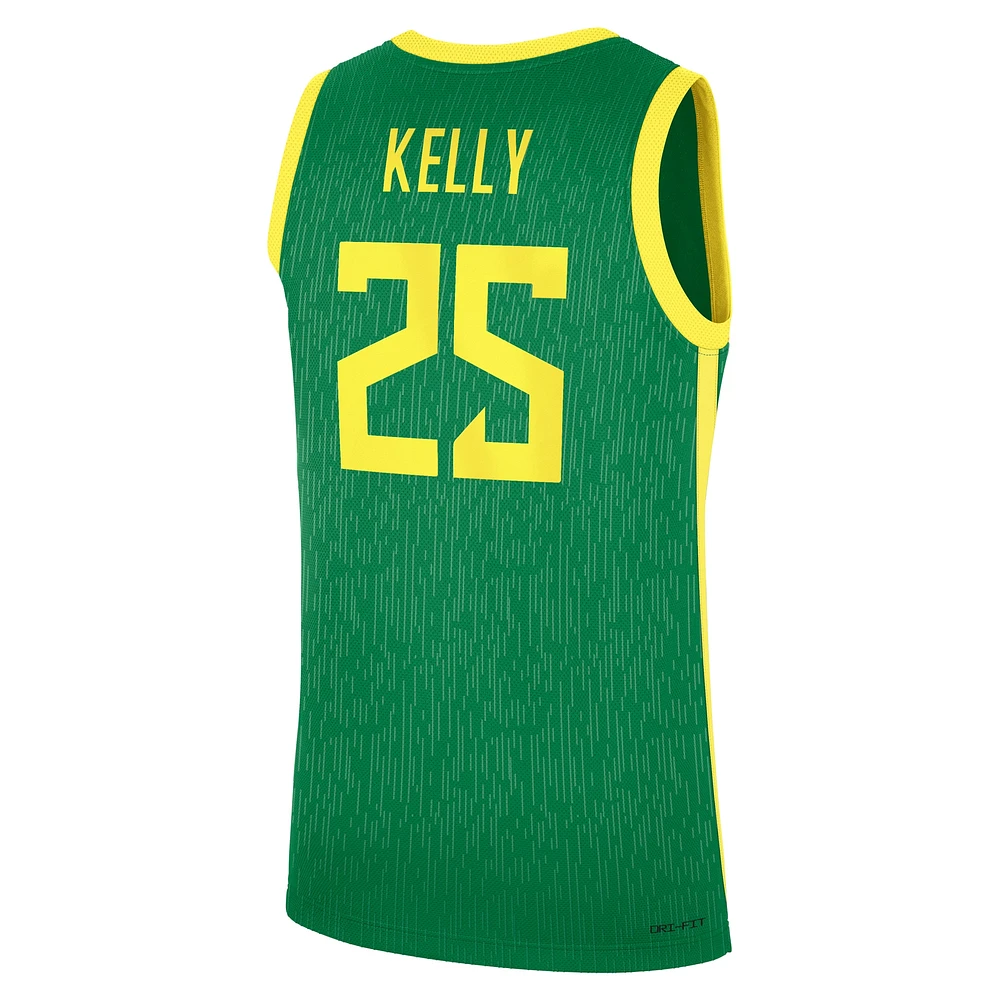 Men's Nike Deja Kelly Apple Green Oregon Ducks NIL Basketball Replica Player Jersey