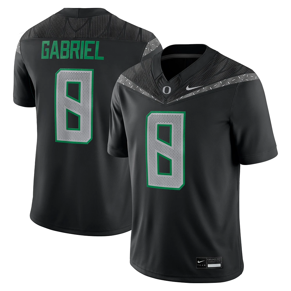 Maillot de football américain Nike Dillon Gabriel pour homme, noir, Oregon Ducks NIL