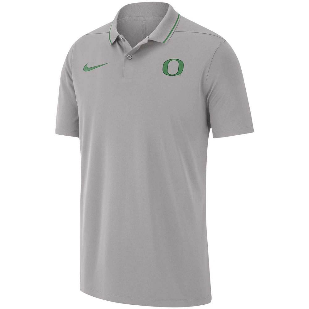 Polo performance Nike Oregon Ducks 2023 pour homme Gris