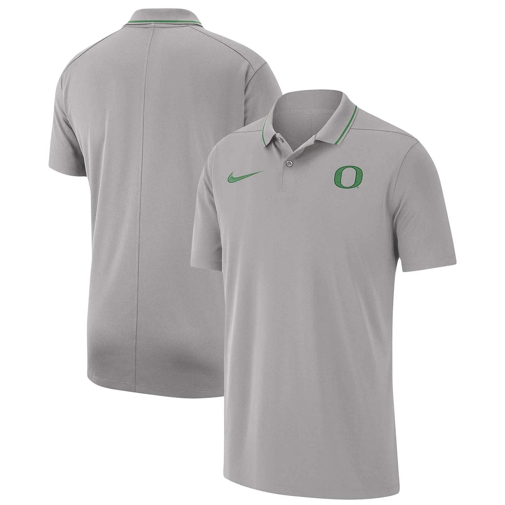 Polo performance Nike Oregon Ducks 2023 pour homme Gris