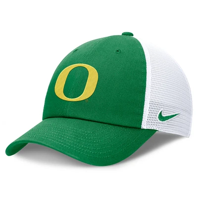 Casquette ajustable Nike verte/blanche Oregon Ducks Club Trucker pour homme