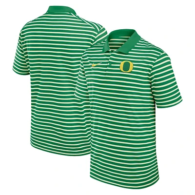 Men's Nike Green/White Oregon Ducks Primetime Victory Striped Performance Polo