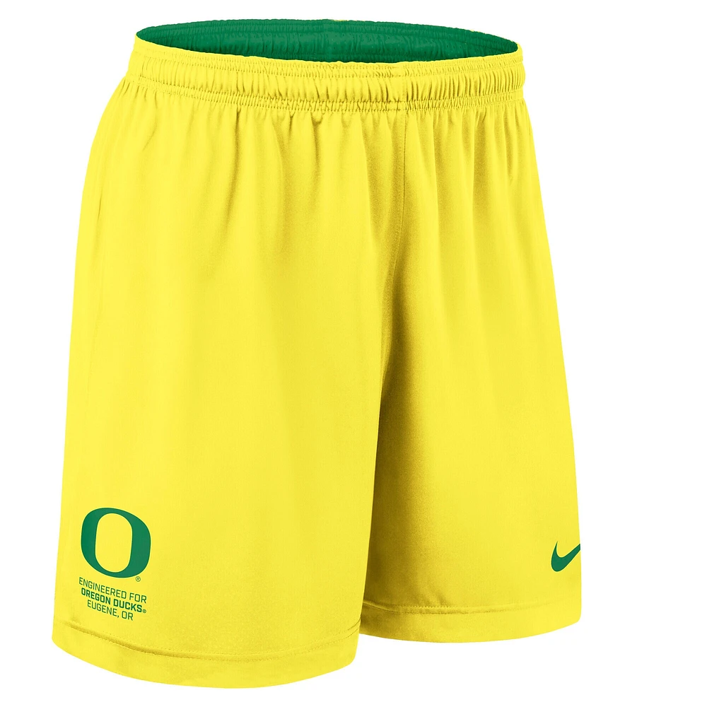 Short de performance réversible Nike vert/jaune Oregon Ducks 2025 pour homme