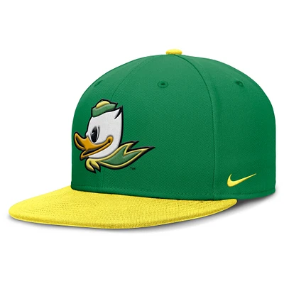 Casquette Nike Primetime Performance bicolore verte/jaune pour homme des Oregon Ducks