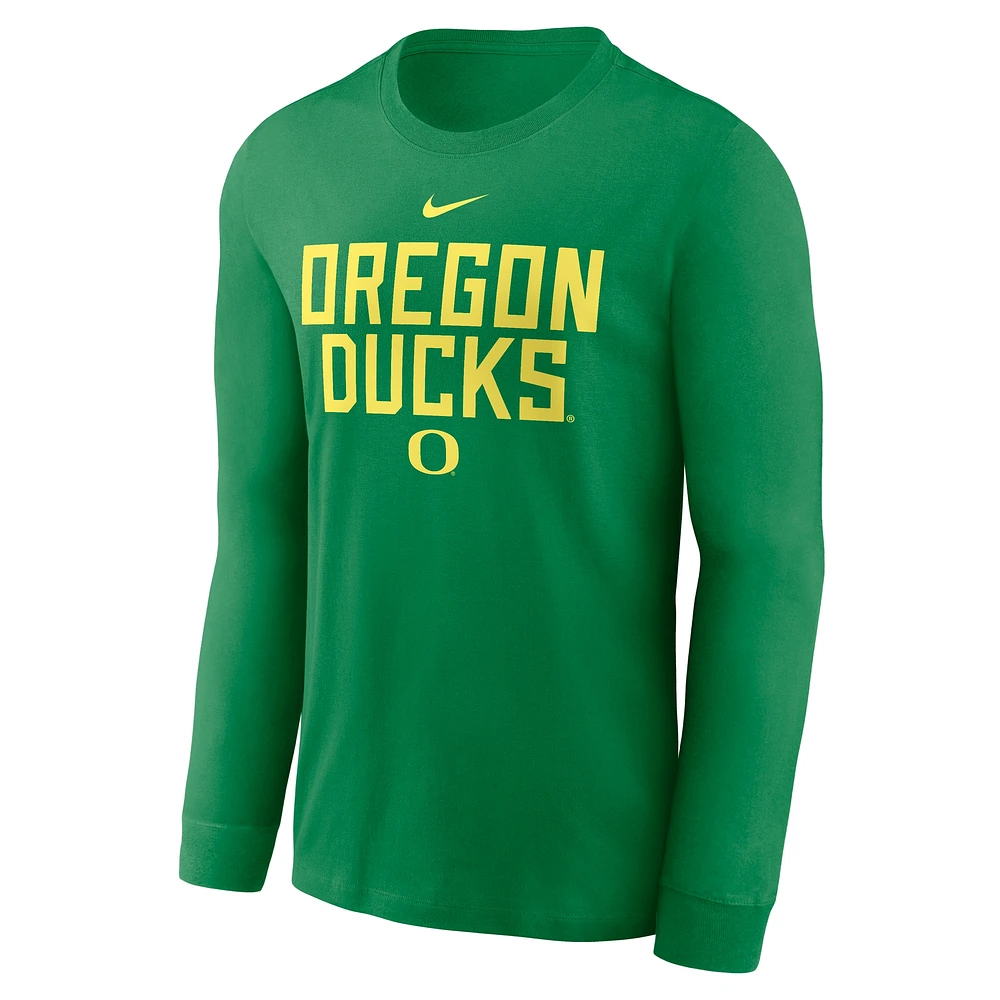 Men's Nike Green Oregon Ducks 2025 Sideline Performance Long Sleeve T-Shirt