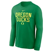 Men's Nike Green Oregon Ducks 2025 Sideline Performance Long Sleeve T-Shirt