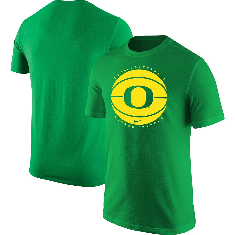 T-shirt Nike vert avec logo de basket-ball des Ducks l'Oregon pour hommes