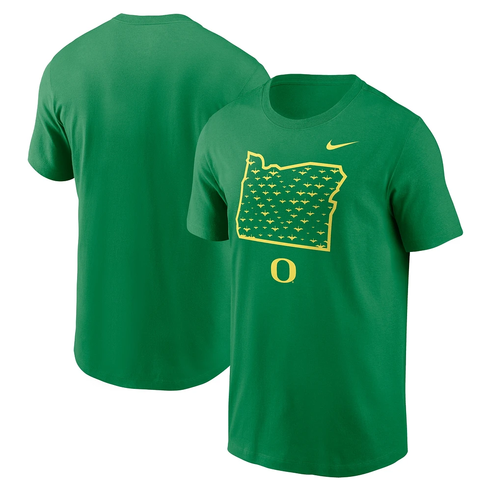 T-shirt Nike vert Oregon Ducks Campus State Shape pour homme