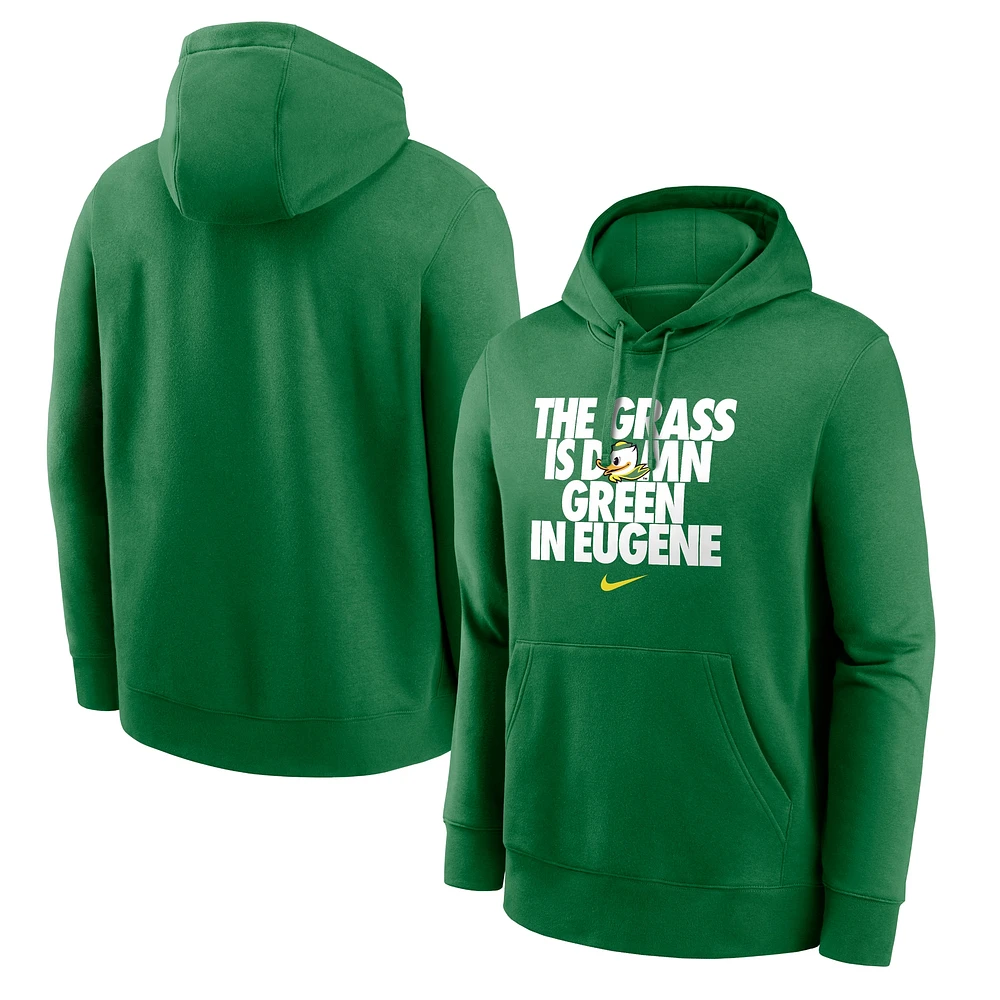 Men's Nike Green Oregon Ducks Grass Is Club Fleece Pullover Hoodie