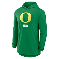 Men's Nike Green Oregon Ducks Lightweight Performance Long Sleeve Hoodie T-Shirt