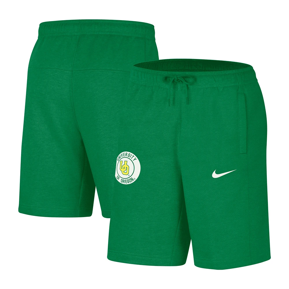 Short Nike vert avec logo des Ducks de l'Oregon pour homme