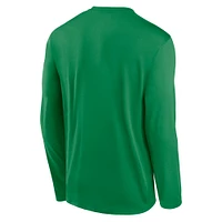 Men's Nike  Green Oregon Ducks Primetime Center Lockup Two-Hit Legend Long Sleeve T-Shirt