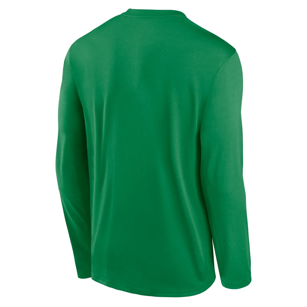 Men's Nike  Green Oregon Ducks Primetime Center Lockup Two-Hit Legend Performance Long Sleeve T-Shirt