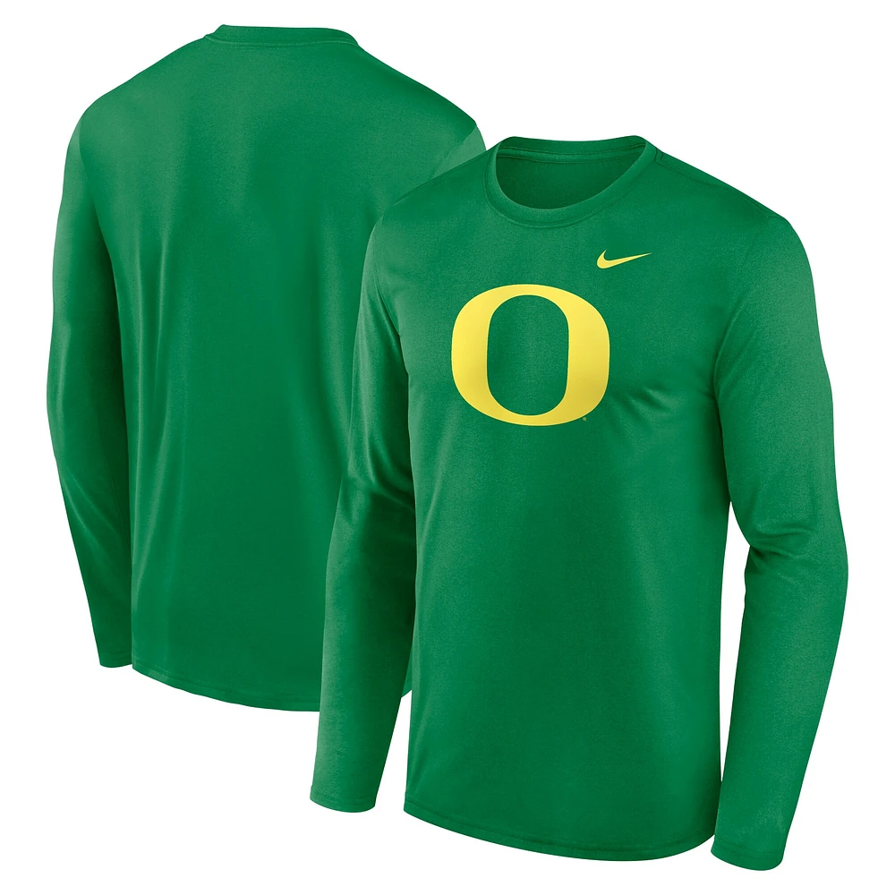 T-shirt à manches longues Nike Primetime Primary Legend pour homme, vert, Oregon Ducks