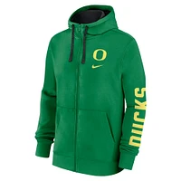 Men's Nike Green Oregon Ducks Primetime Primary Mascot Full-Zip Hoodie