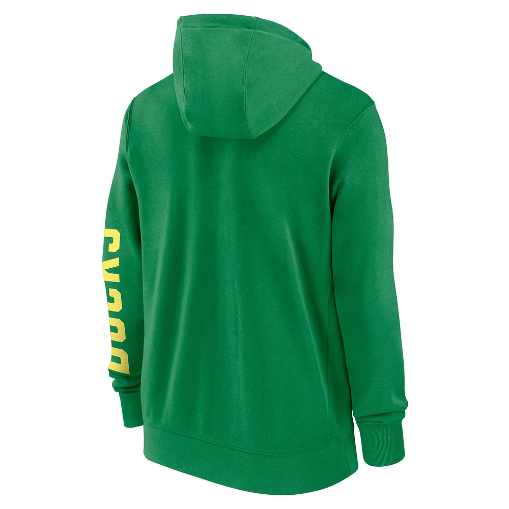 Men's Nike Green Oregon Ducks Primetime Primary Mascot Full-Zip Hoodie