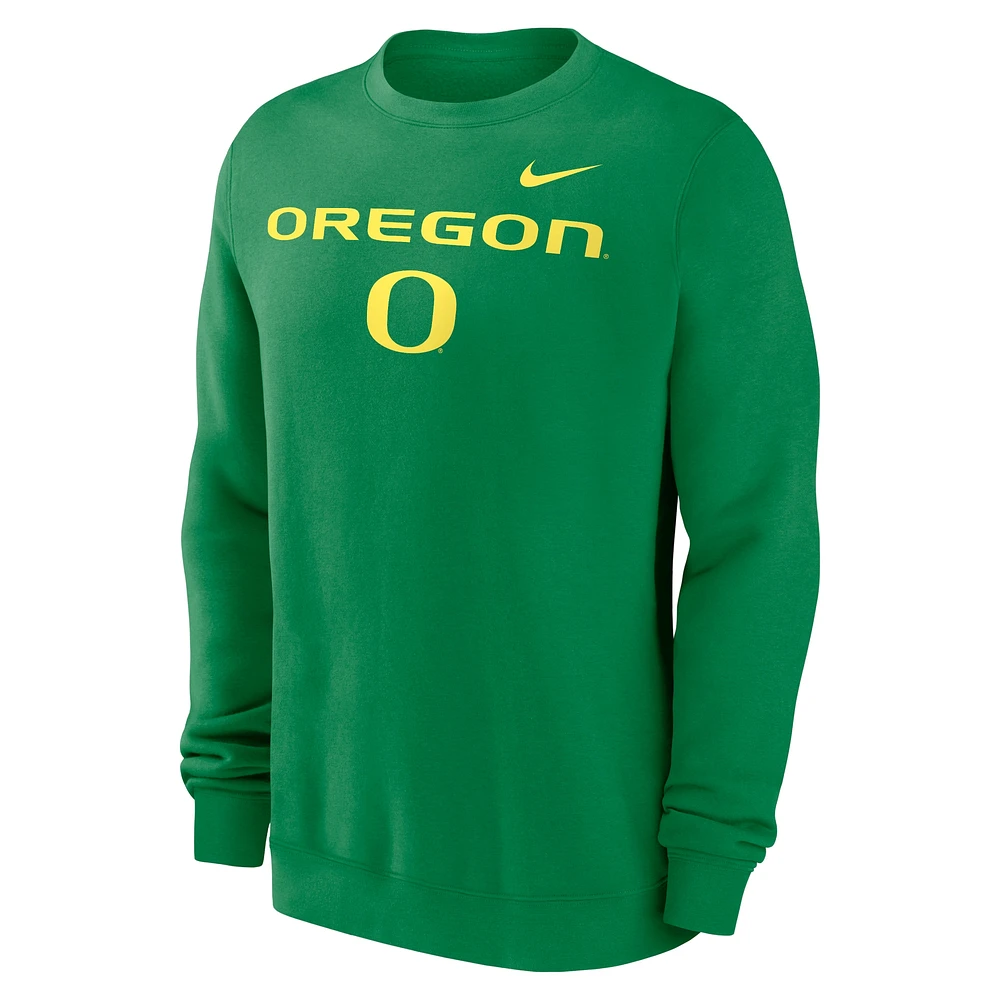 Men's Nike Green Oregon Ducks Primetime Primary Stack Pullover Sweatshirt