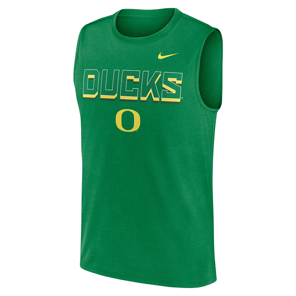Débardeur Nike Primetime Tricode Legend Performance vert Oregon Ducks pour homme