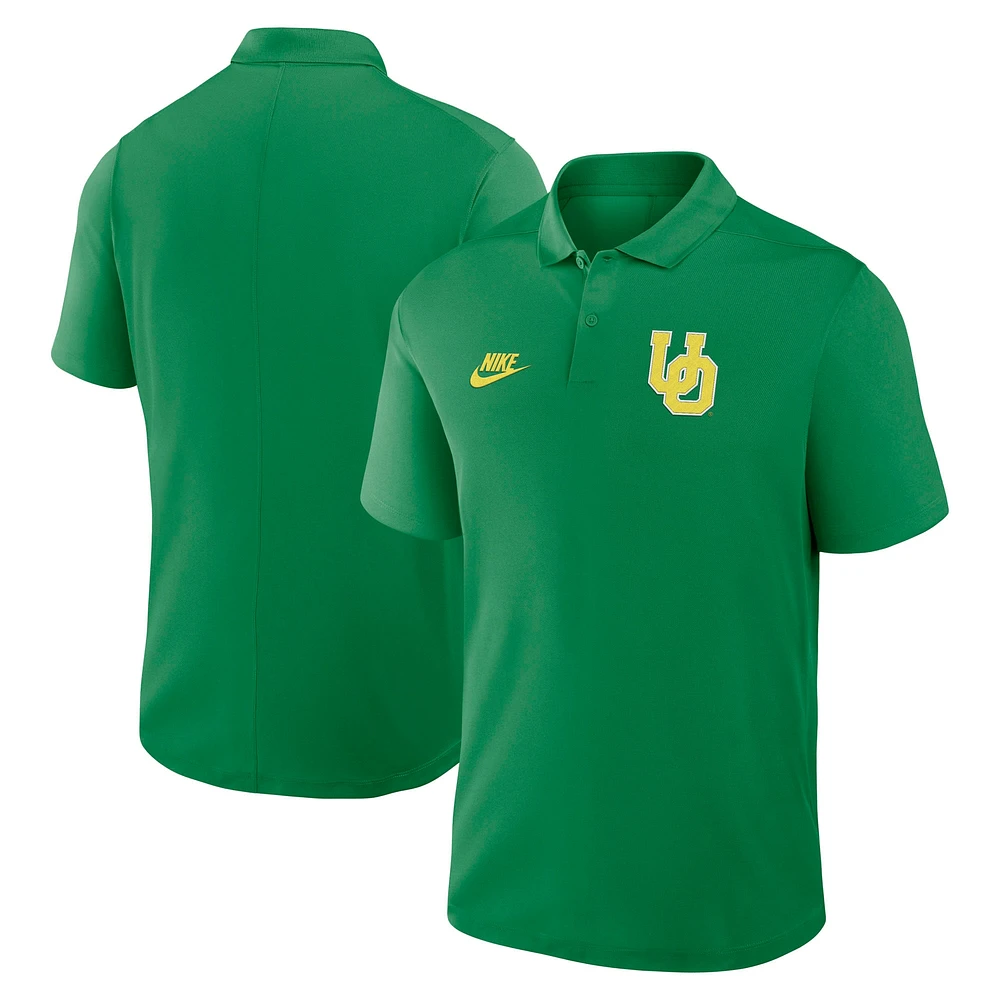 Men's Nike Green Oregon Ducks Primetime Victory Legacy Vault Logo Performance Polo