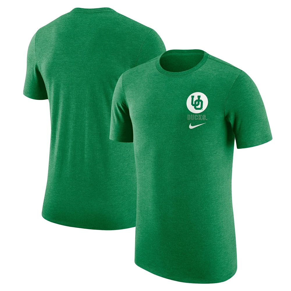 T-shirt rétro tri-mélange Nike vert Oregon Ducks pour hommes