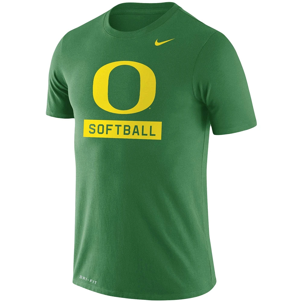 Men's Nike Green Oregon Ducks Softball Drop Legend Slim Fit Performance T-Shirt