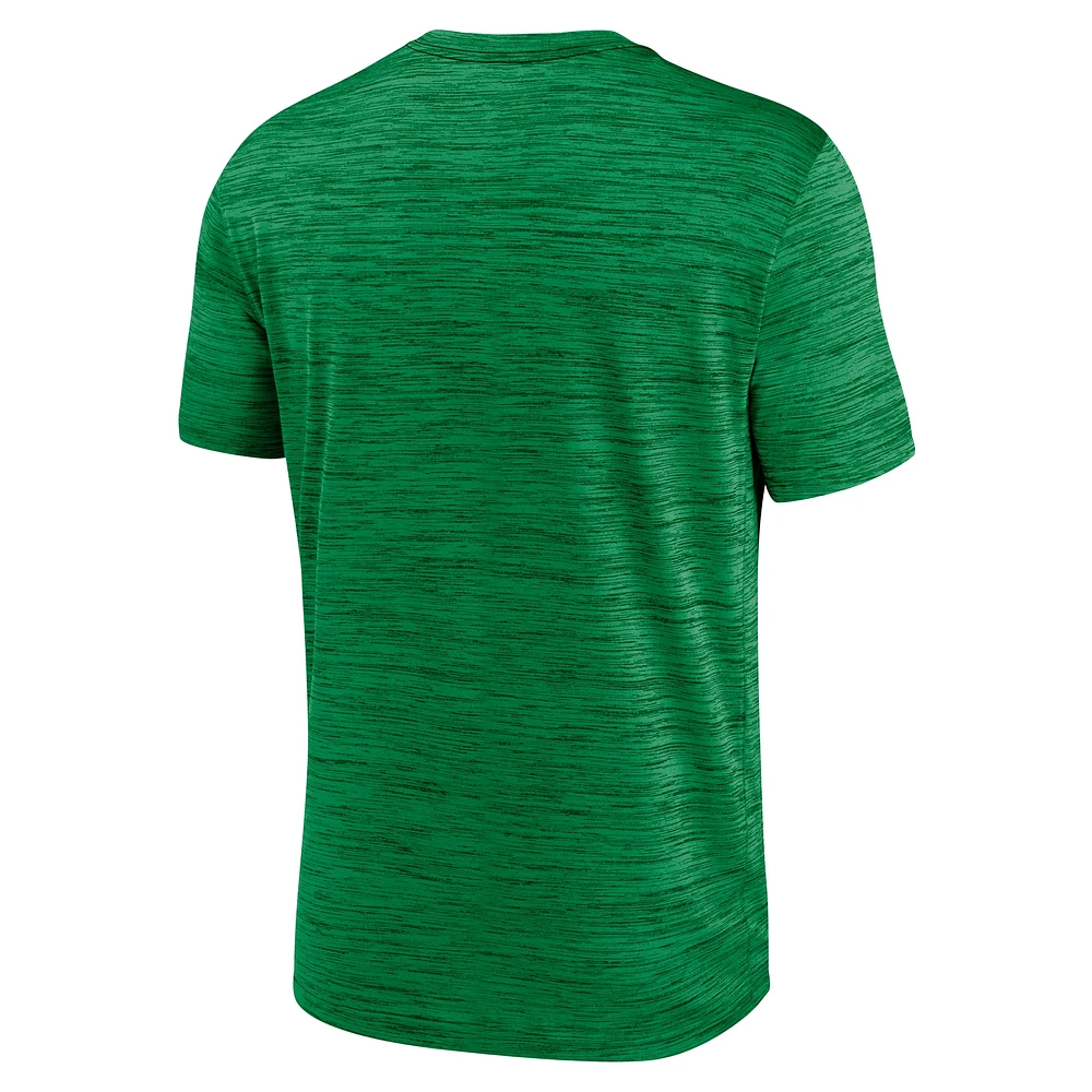 Men's Nike Green Oregon Ducks Velocity Baseball Wordmark Stack Performance T-Shirt