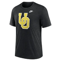 T-shirt Nike Heather Black Oregon Ducks Blitz Legacy Primary Tri-Blend pour homme