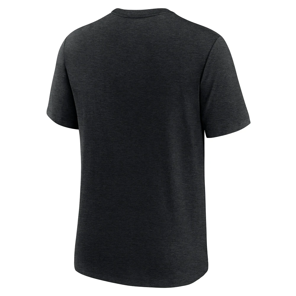 T-shirt Nike Heather Black Oregon Ducks Blitz Legacy Primary Tri-Blend pour homme