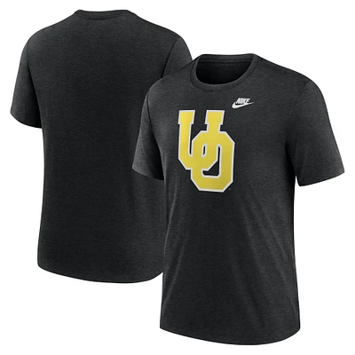 T-shirt Nike Heather Black Oregon Ducks Blitz Legacy Primary Tri-Blend pour homme