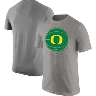 Men's Nike Heather Gray Oregon Ducks Basketball Logo T-Shirt