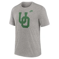 Men's Nike Heather Oregon Ducks Blitz Legacy Primary Tri-Blend T-Shirt