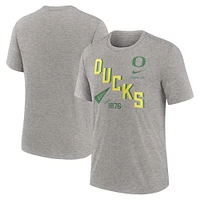 Men's Nike Heather Gray Oregon Ducks Blitz Roll Call Tri-Blend T-Shirt