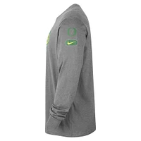 T-shirt à manches longues Nike gris chiné Oregon Ducks Fast Break pour homme