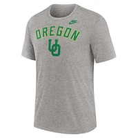 Men's Nike Heather Gray Oregon Ducks Legacy Arch Tri-Blend T-Shirt