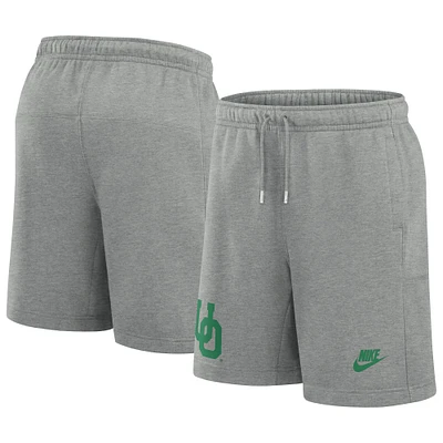 Men's Nike Heather Gray Oregon Ducks Legacy Essential Fleece Shorts