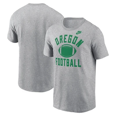 Men's Nike Heather Gray Oregon Ducks Legacy Football Icon T-Shirt