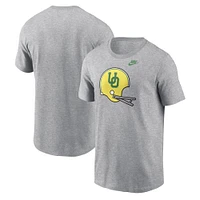 Men's Nike Heather Gray Oregon Ducks Legacy Helmet T-Shirt