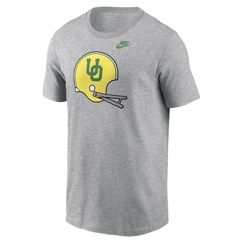 Men's Nike Heather Gray Oregon Ducks Legacy Helmet T-Shirt