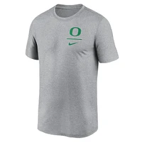 T-shirt Nike Performance Legend avec logo principal des Oregon Ducks pour homme, gris chiné