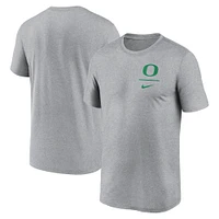 T-shirt Nike Performance Legend avec logo principal des Oregon Ducks pour homme, gris chiné