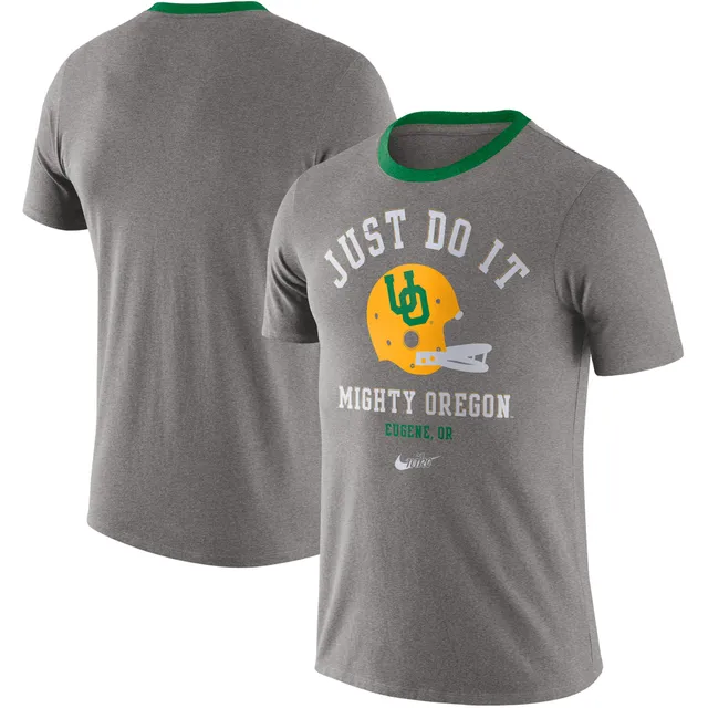 Men's Nike Heather Kelly Green Oregon Ducks Vintage Logo Tri-Blend