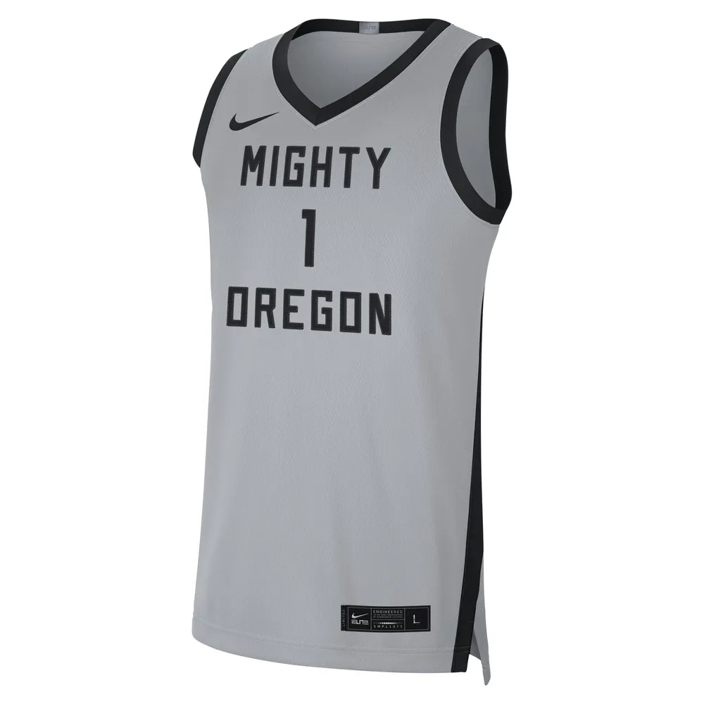 Nike Men's Nike #1 Gray/Black Oregon Ducks Limited Basketball